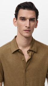 Mango poloshirt ricard in khaki - D1