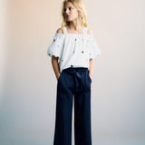Mango blouse power in white