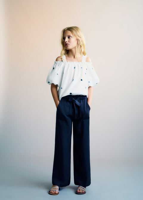 Mango blouse power in white