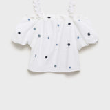Mango blouse power in white