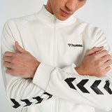 Hummel hmlFALCONZO zip jacket in off white - Image 2