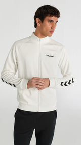 Hummel hmlFALCONZO zip jacket in off white - Image 1