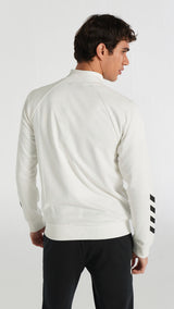 Hummel hmlFALCONZO zip jacket in off white - Image 3