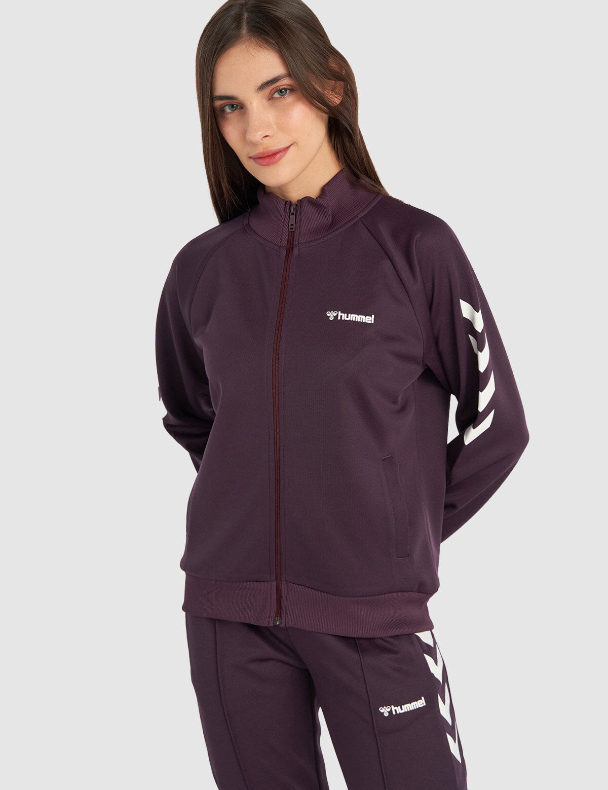 Hummel hmlGENESA zip jacket in plum perfect - Image 1