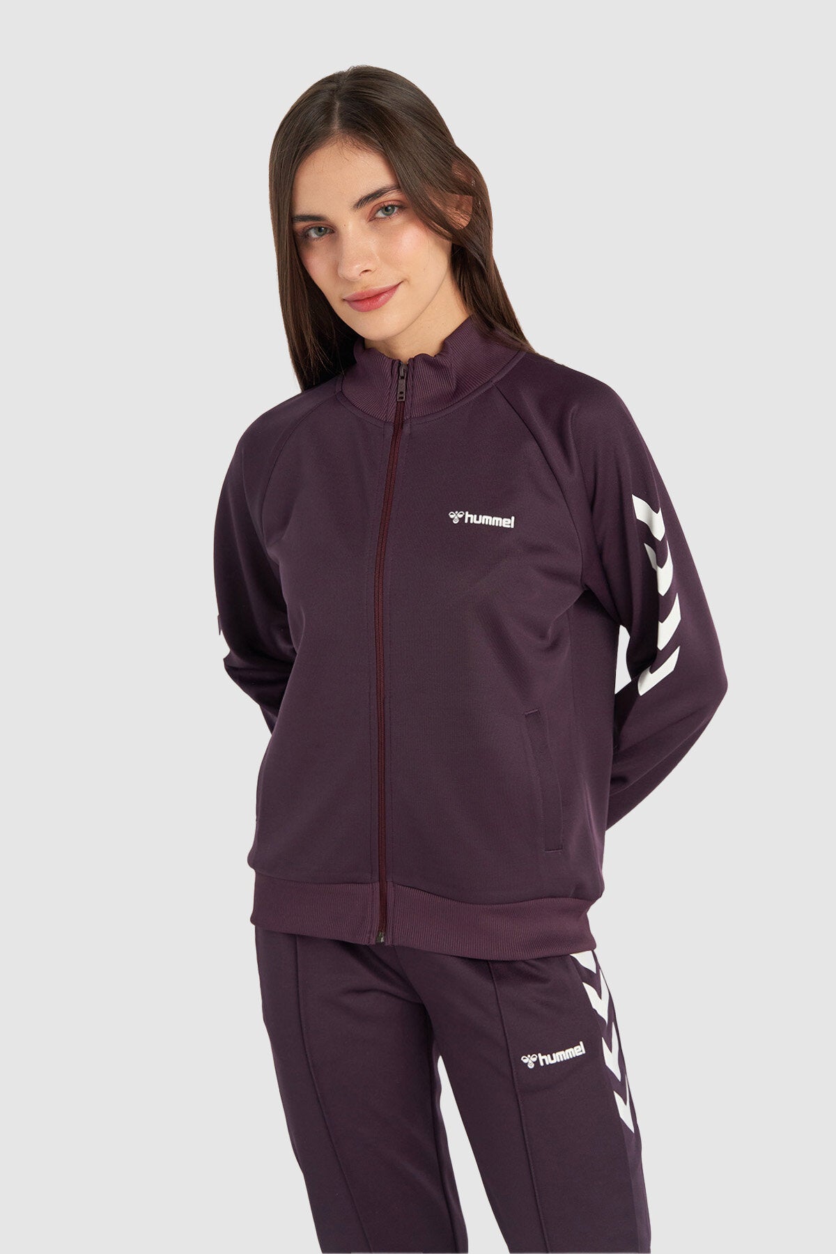Hummel hmlGENESA zip jacket in plum perfect - Image 1