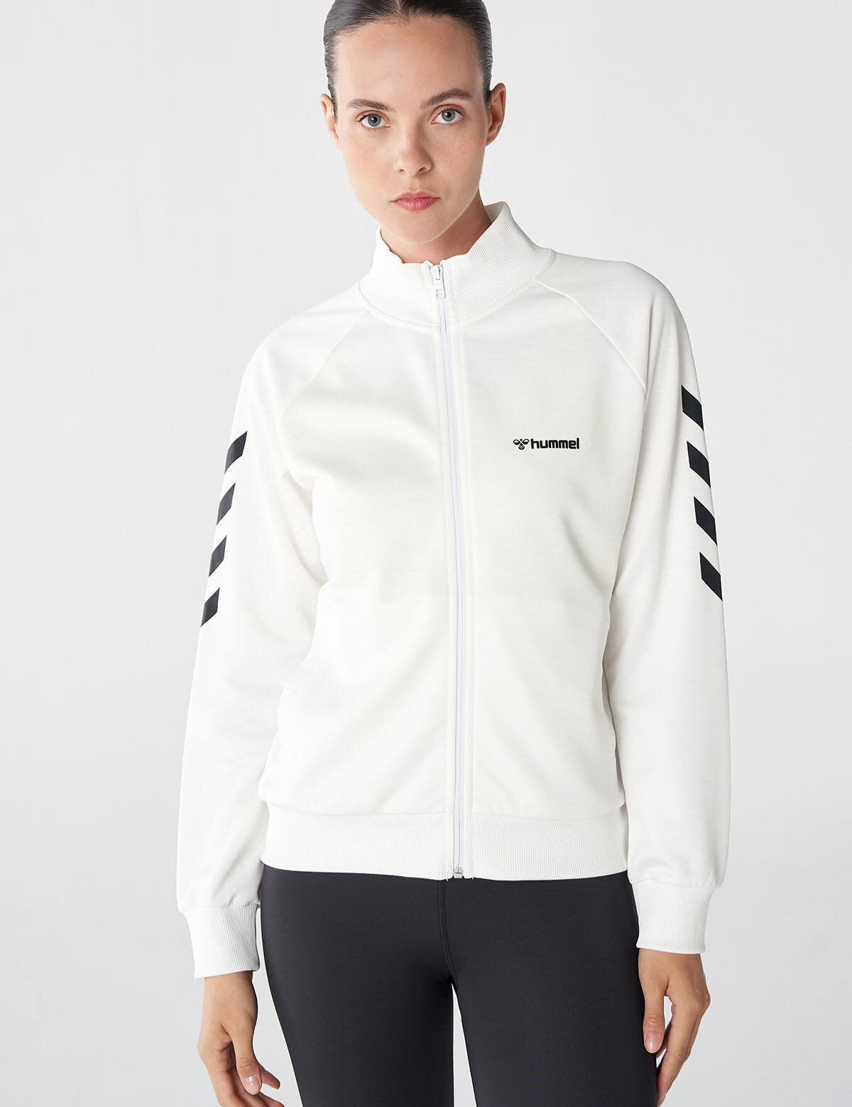 Hummel hmlGENESA zip jacket in off white - Image 1