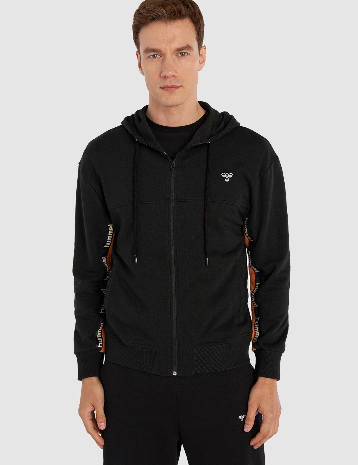 Hummel hmlATES zip hoodie in black - Image 1