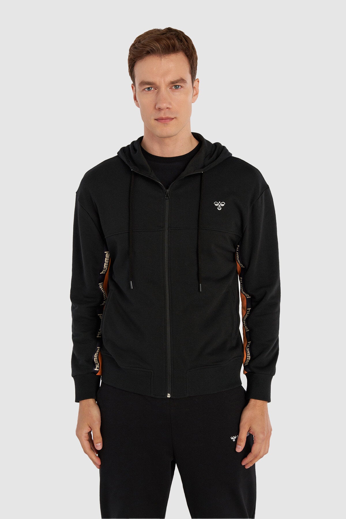 Hummel hmlATES zip hoodie in black - Image 1