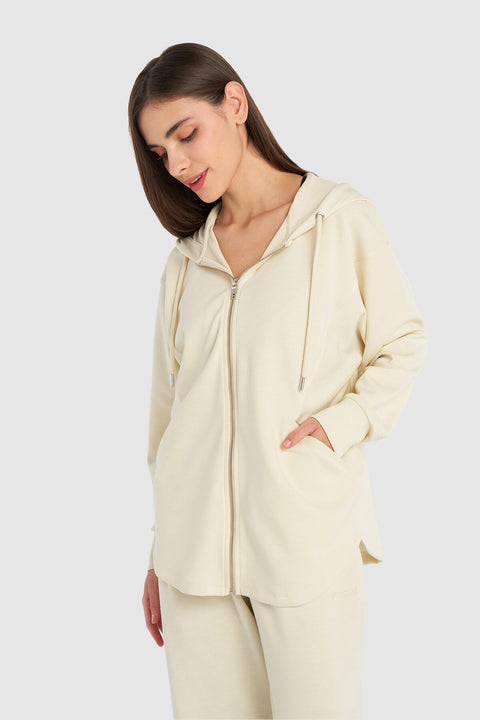 Hummel hmlINBAR zip hoodie in whitecap grey