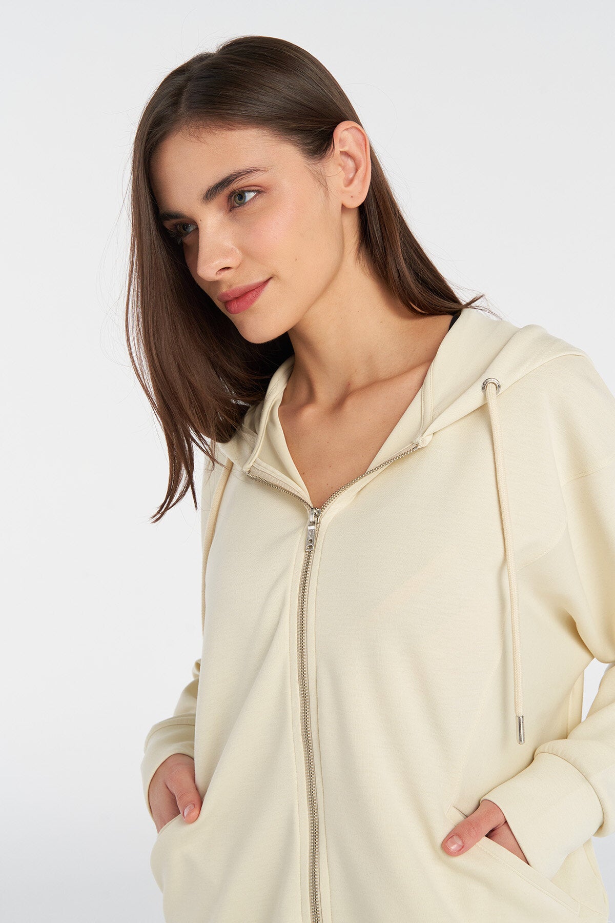 Hummel hmlINBAR zip hoodie in whitecap grey - Image 2