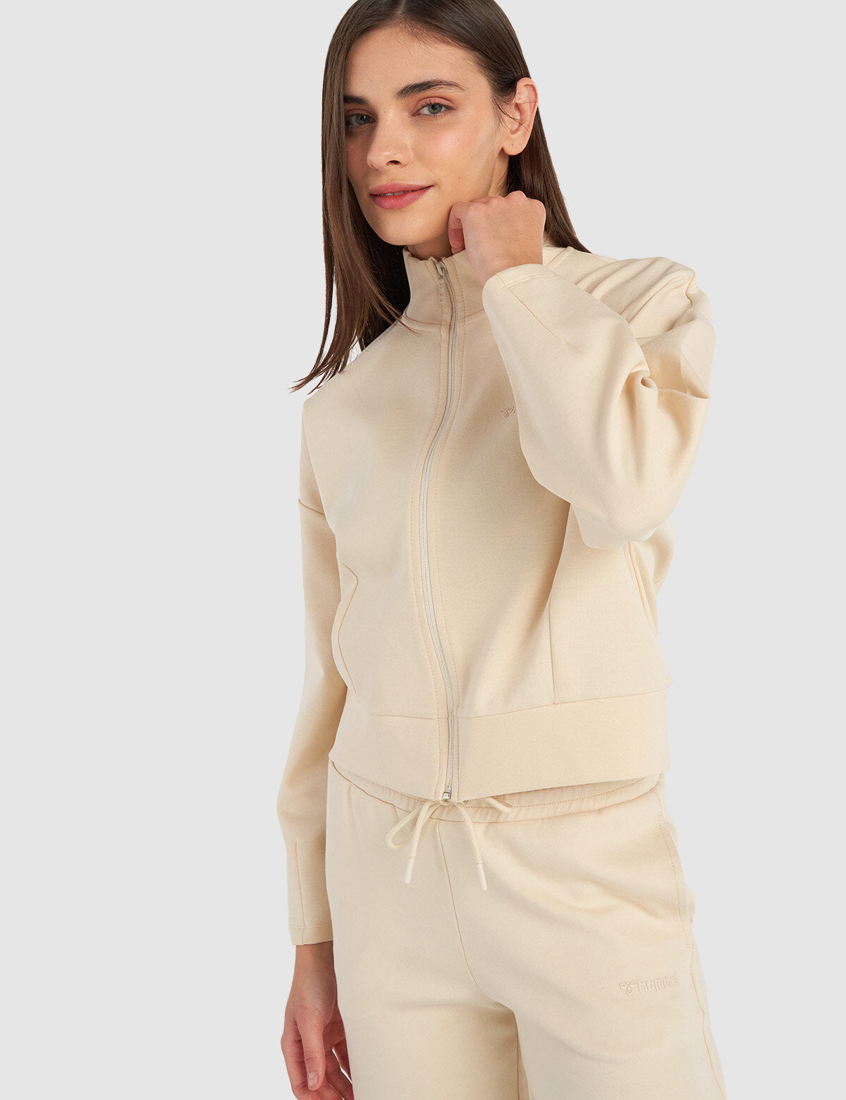 Hummel hmlJAYS zip jacket in whitecap grey - Image 1