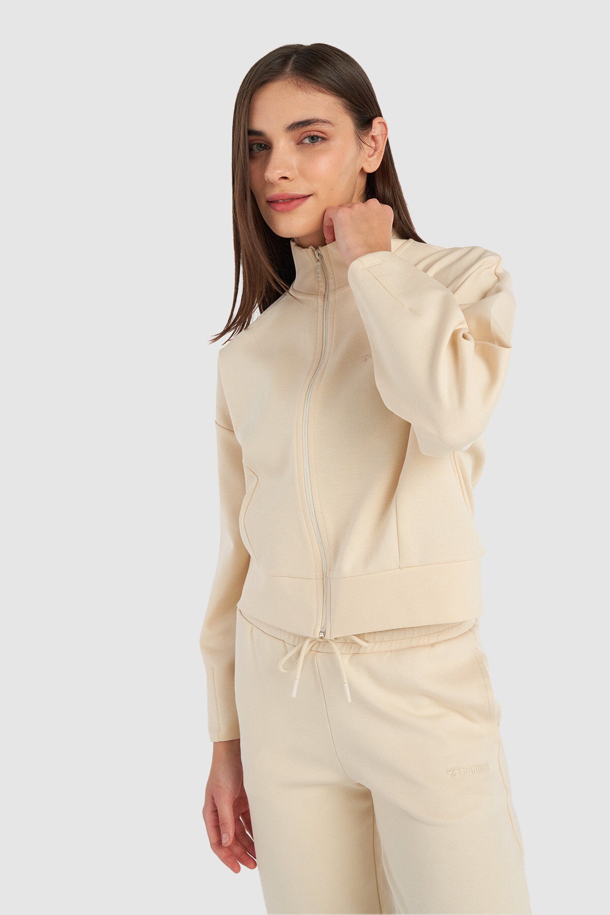 Hummel hmlJAYS zip jacket in whitecap grey - Image 1