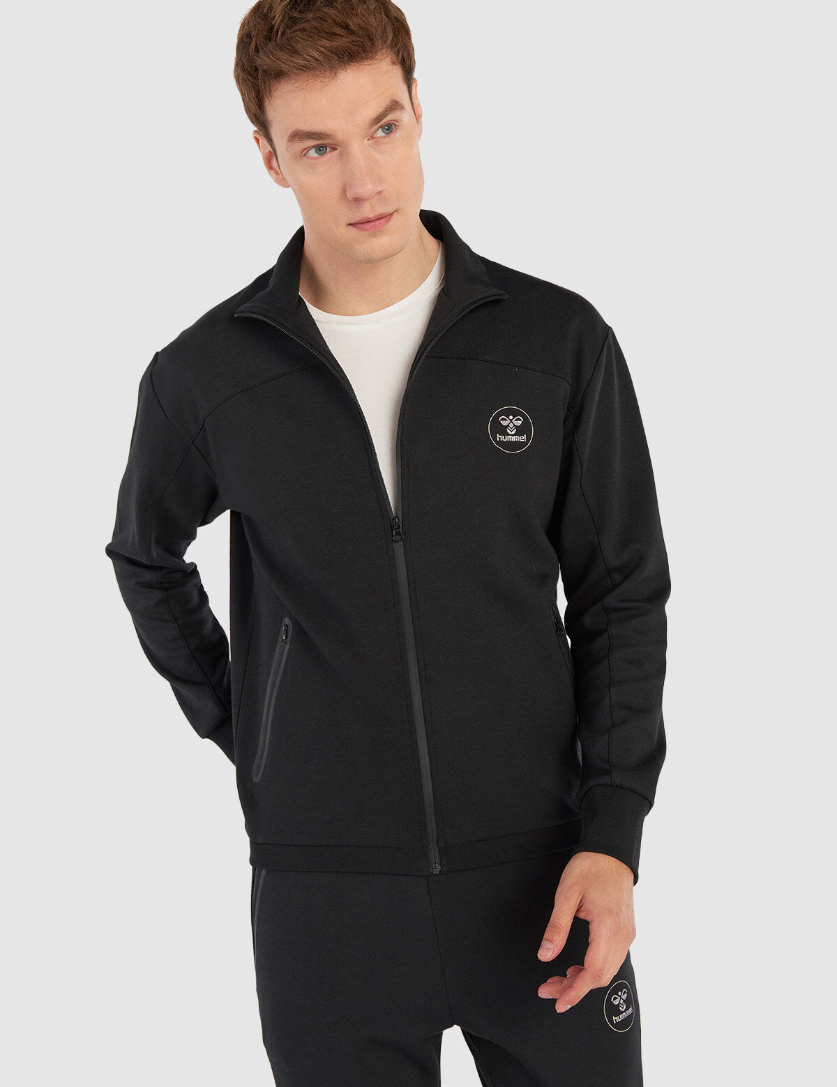 Hummel hmlROYAL zip jacket in black - Image 1