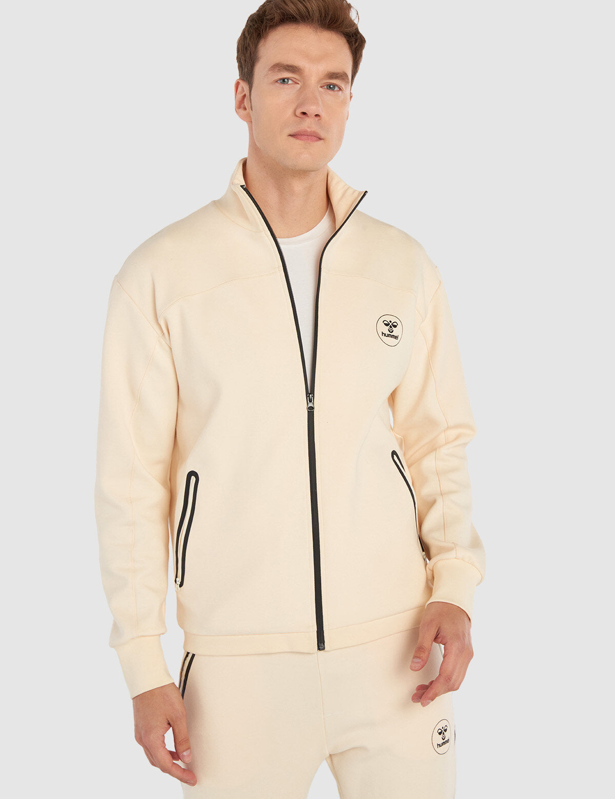 Hummel hmlROYAL zip jacket in whitecap grey - Image 1