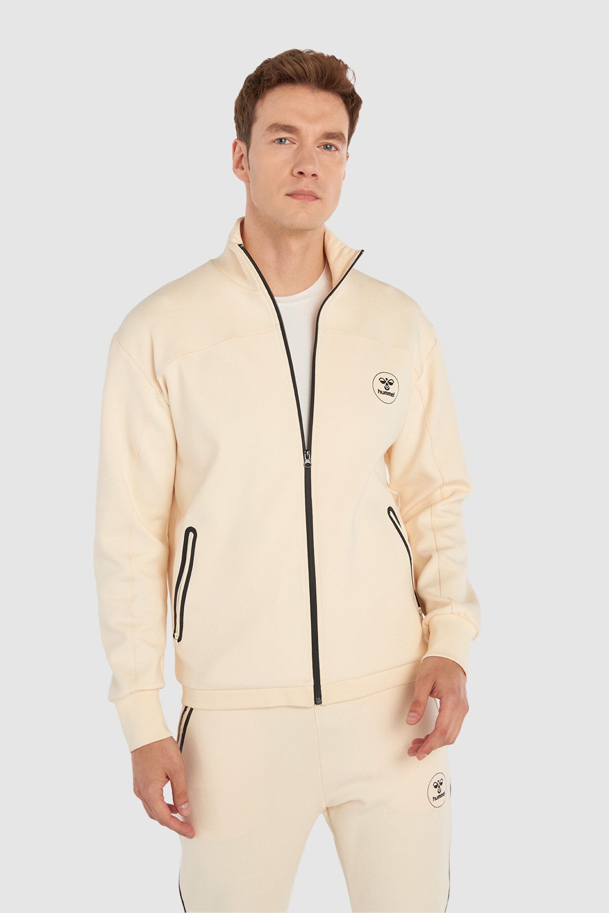Hummel hmlROYAL zip jacket in whitecap grey - Image 1