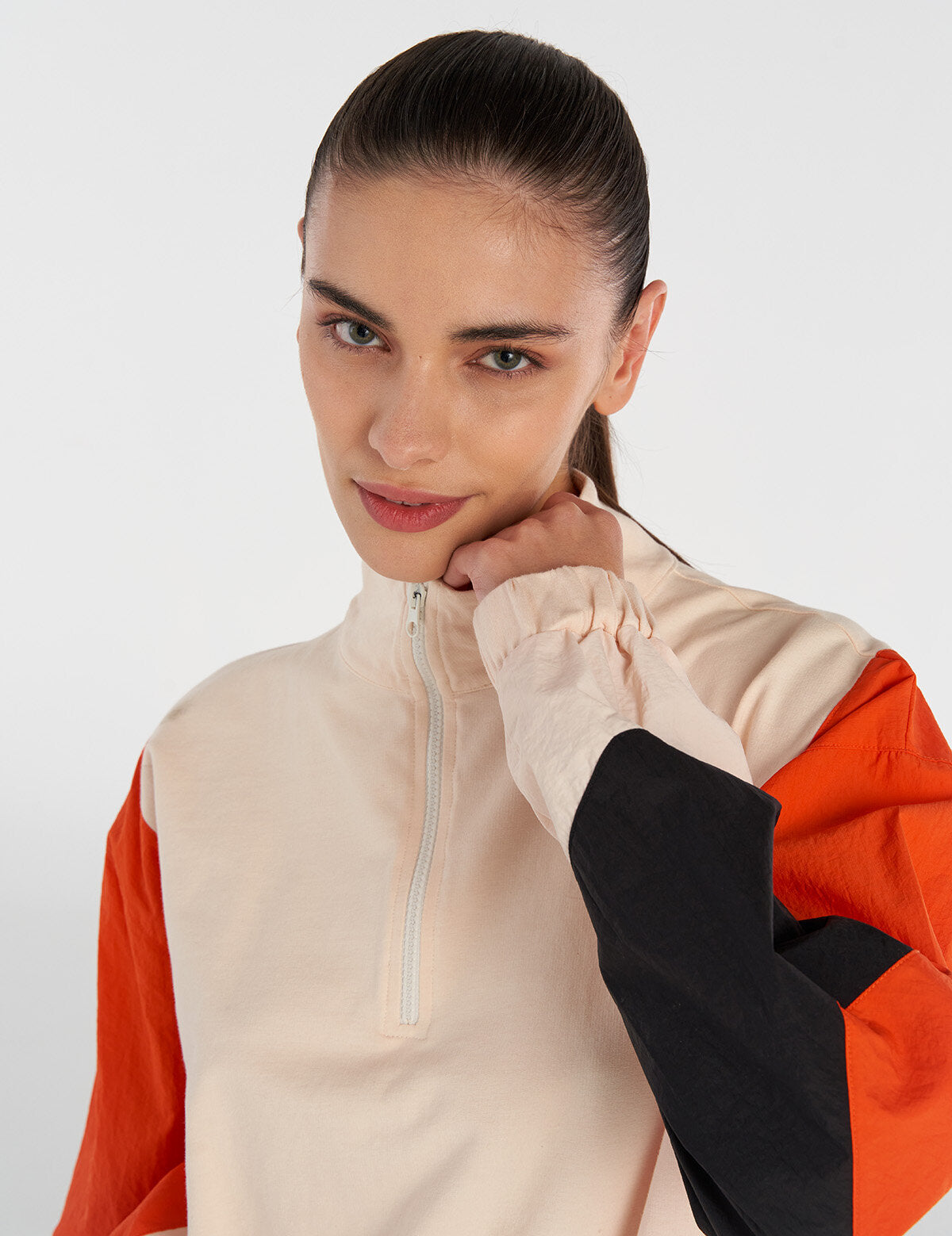 Hummel hmlSAGE zip neck sweatshirt in whitecap grey - Image 2