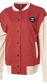 Hummel hmlTELMA bomber zip jacket in mineral red - Image 5