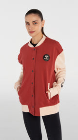 Hummel hmlTELMA bomber zip jacket in mineral red - Image 1