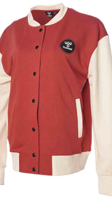 Hummel hmlTELMA bomber zip jacket in mineral red - Image 4