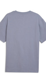 PUMA essentials elevated cat logo relaxed tee men in gray sky