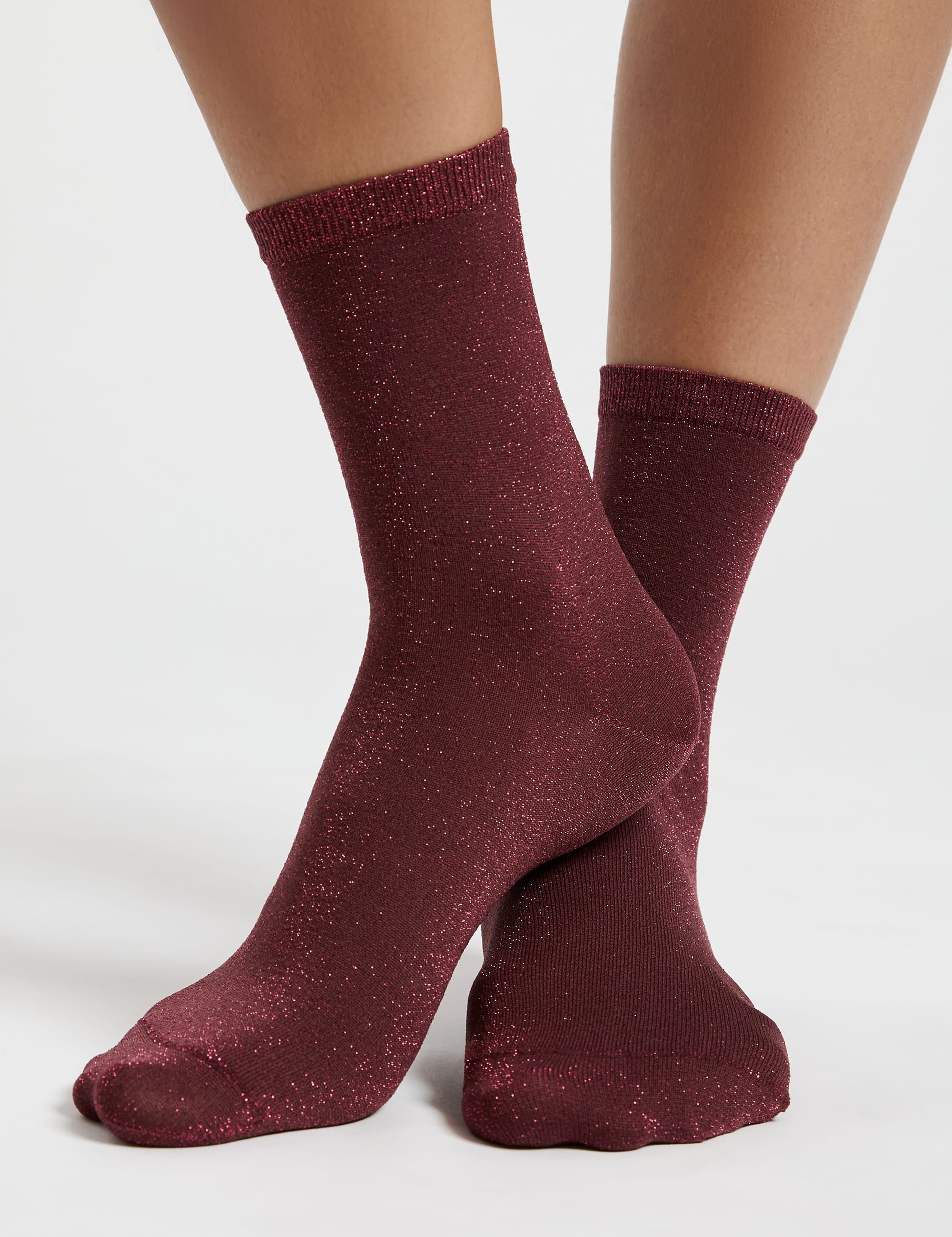 Etam ETINCELLE RIB - SOCKS in Garnet Bordeaux - View 1