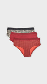 Etam JACKIE LACE - 3 SHORTIES in Garnet Bordeaux - View 1