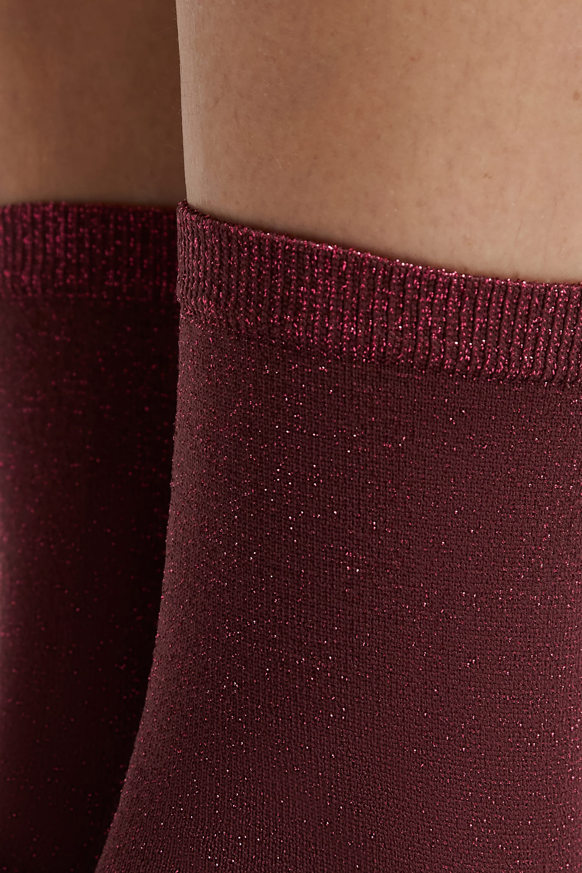 Etam ETINCELLE RIB - SOCKS in Garnet Bordeaux - View 2