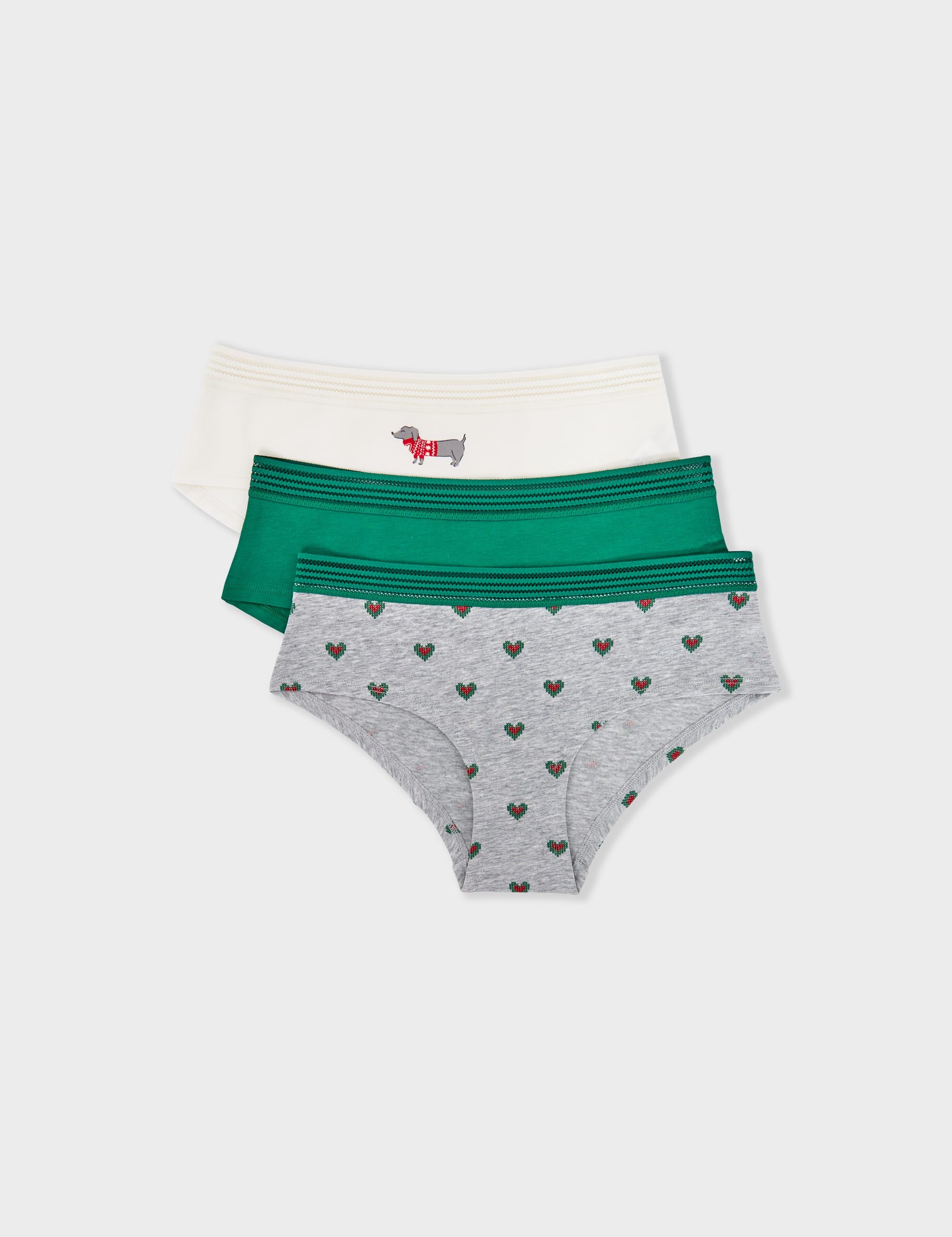 Etam JACKIE LACE - 3 SHORTIES in Green - View 1