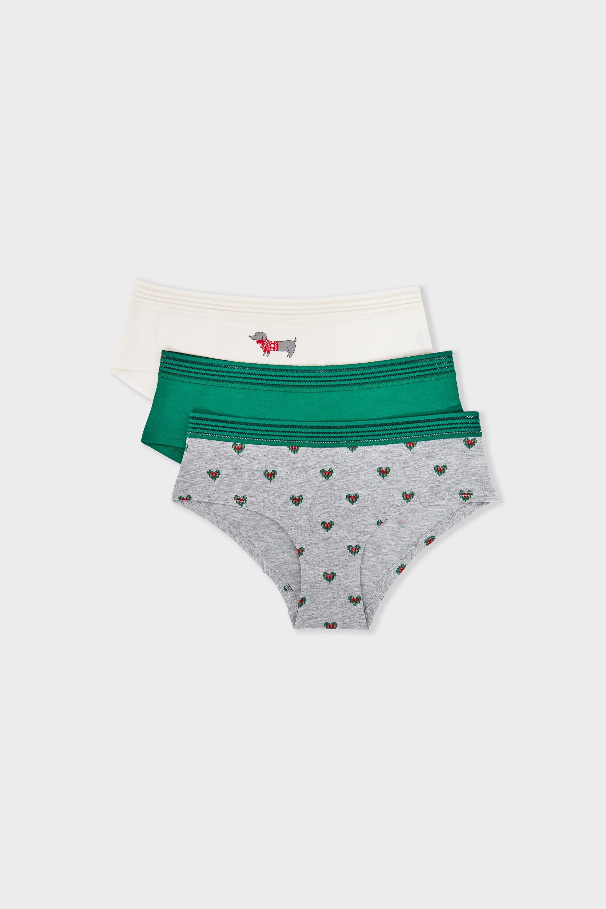 Etam JACKIE LACE - 3 SHORTIES in Green - View 1