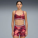 PUMA Floral ribbon low-support bra in ruby shimmer - Image 1