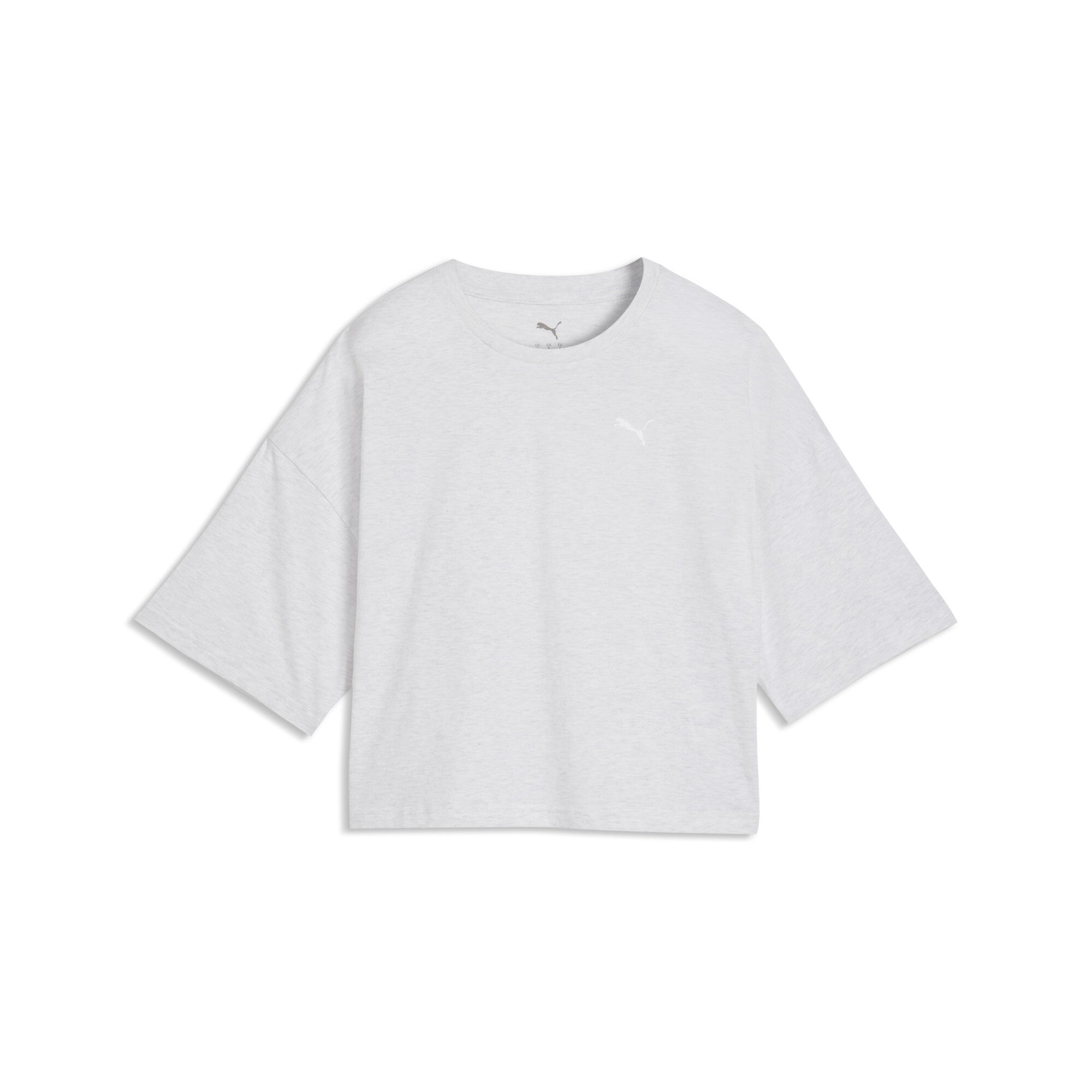 PUMA WARDROBE essentials oversized short tee women in white glow heather - Image 1