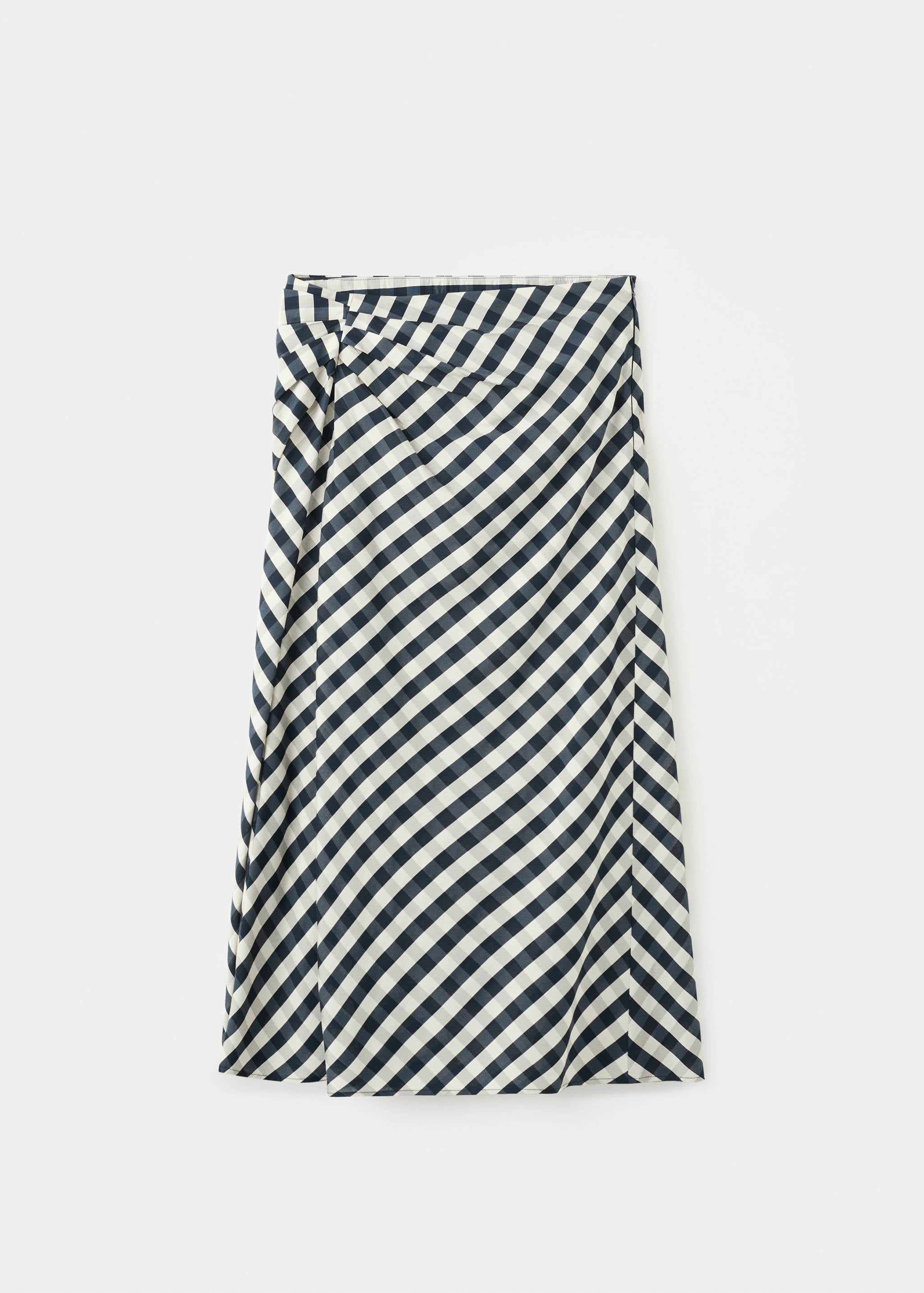 Mango falda vichy in navy - Image 1
