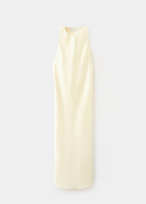 Mango vestido champagn in pastel yellow