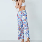 Etam bacio - pantalon 7/8 in blue/green print