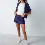 Etam beryl - short in blue/green print