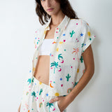 Etam fabiola - chemise mc in ecru