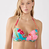 Etam hibiscus - push up in blue/green print