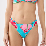 Etam hibiscus - tanga in blue/green print