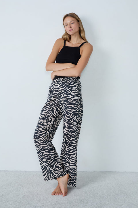 Etam kali noir - pantalon in blue/green print