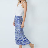 Etam mailan - pantalon 7/8 in blue/green print