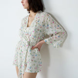 Etam prati - deshabille in blue/green print