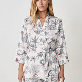 Etam selva - deshabille in blue green print