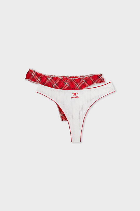 Etam jovie - 2 tanga in imp fd blanc