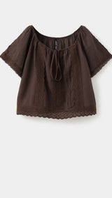 Mango blusa eva in brown - Image 1