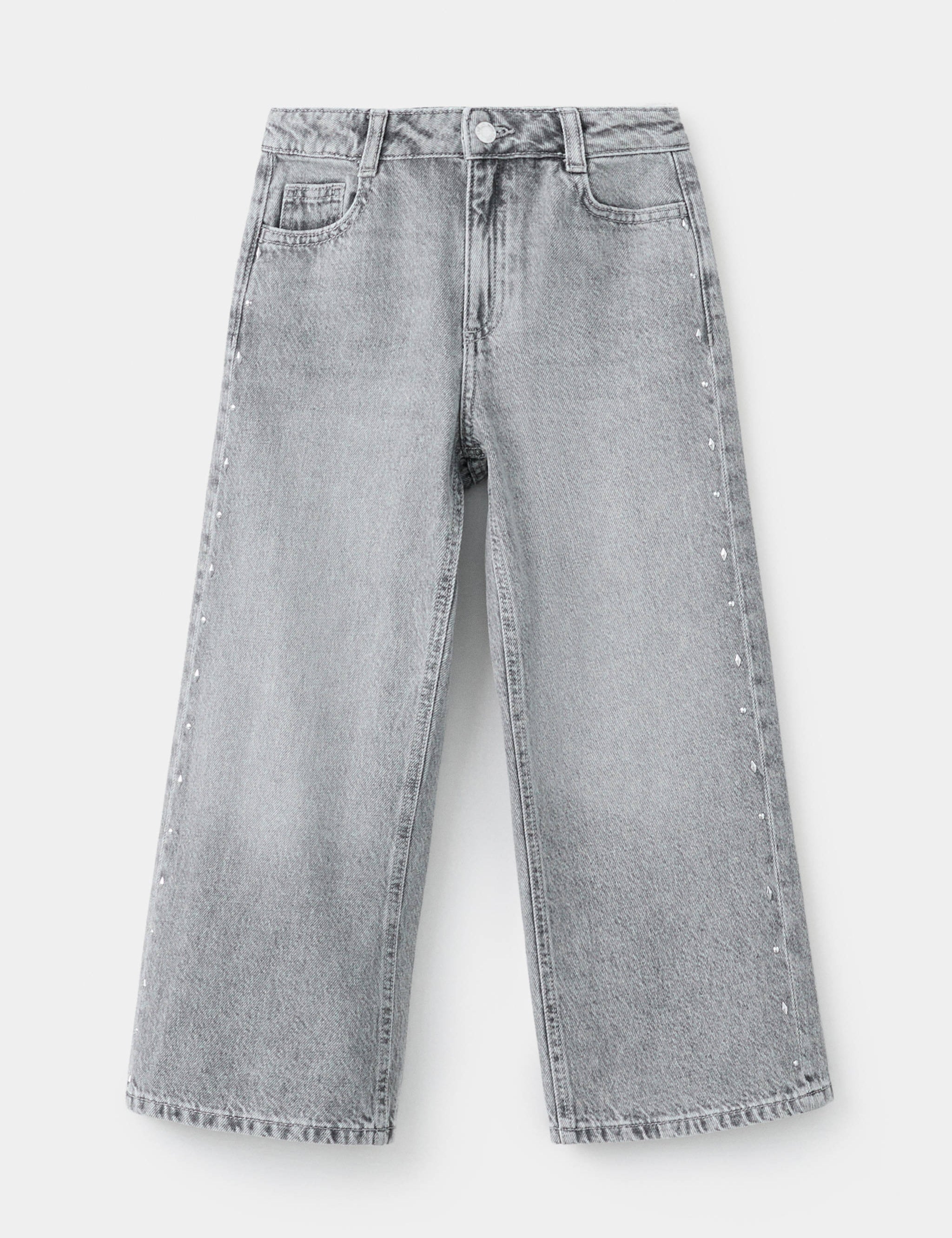 Mango jeans culotter in grey denim - Image 1