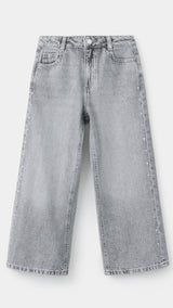Mango jeans culotter in grey denim - Image 1