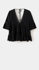 Mango blusa lou in black - Image 1