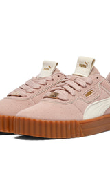 PUMA carina 3.0 luxe suede sneakers women in rose latte and alpine snow - Image 1