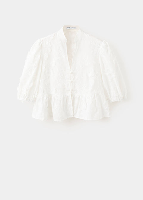 Mango blouse capuchin in off white