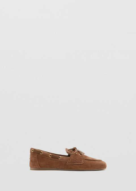 Mango zapato boat in brown